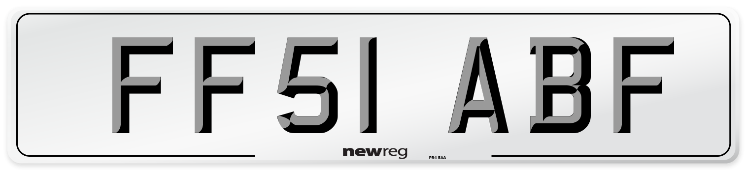 FF51 ABF Number Plate from New Reg